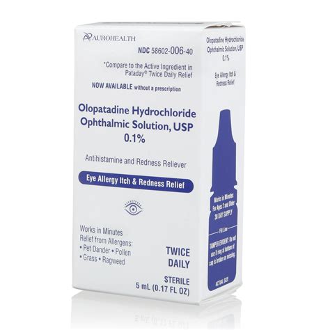 Olopatadine Hydrochloride Ophthalmic Solution Usp Ml Drops Ebay