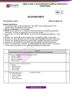 Fillable Online CBSE Class 12 Accountancy Sample Paper 2022 23 Fax