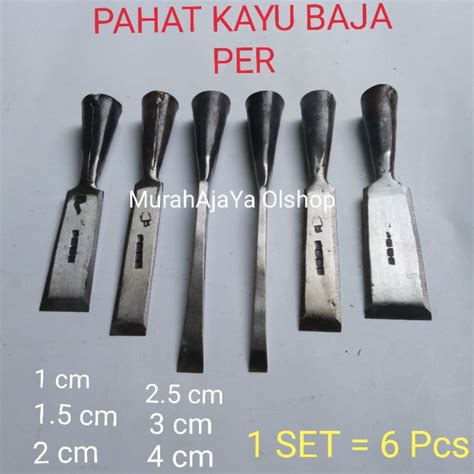 Jual Pahat Bobok Kayu Baja Per Set Seri 6 Varian Ukuran Shopee Indonesia