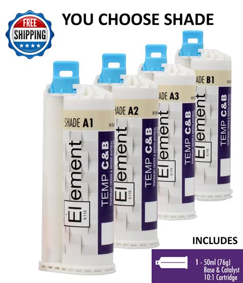 Element Temporary Crown And Bridge Material 10 1 Elite Dental Products