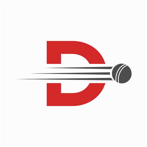 Initial Letter D Cricket Logo Concept With Ball Icon For Cricket Club ...