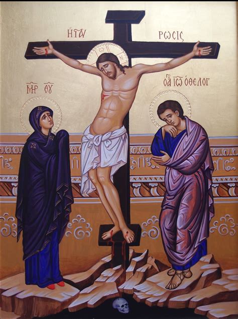 Icon Of Crucifixion Icons Orthodox Byzantine Icons Greek Etsy