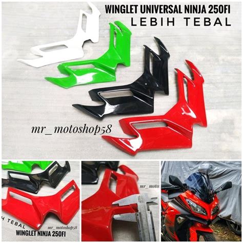 Jual Visor Ninja 250 Karbu Plus Winglet Visor Ninja 250 FI Winglet