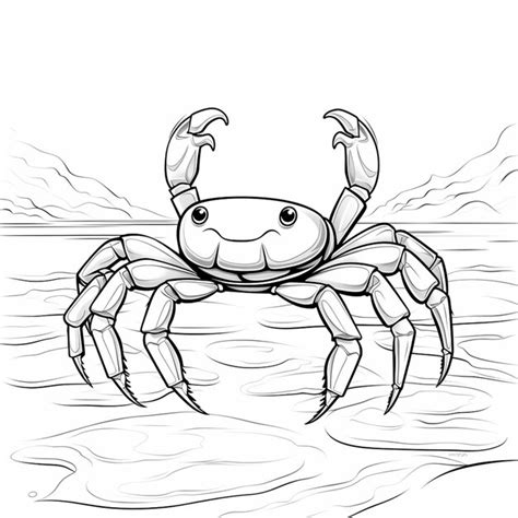 Fiddler Crab Est Un Livre De Coloriage Plat Et Mignon Avec Des Lignes D