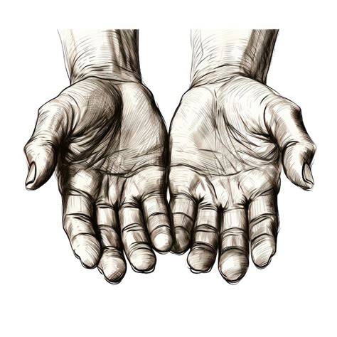 Premium Photo Cupped Hands Folded Arms Sketch Vintage Illustration