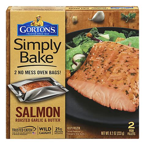 Gorton S Simply Bake Salmon Roasted Garlic Butter 2 CT Seafood