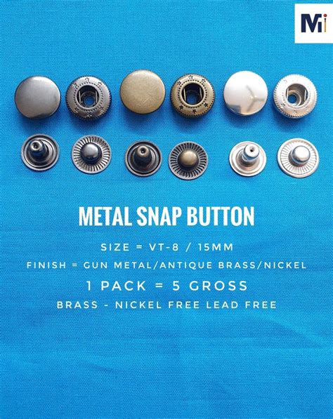 Brass Round Metal Snap Button, For Garments, Packaging Type: Cover at ...