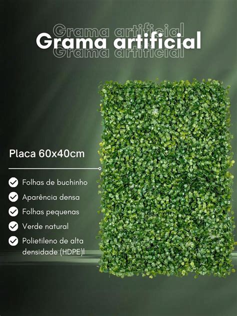 4 Placas De Jardim Vertical 60X40cm Buchinho Grama Artificial Parede