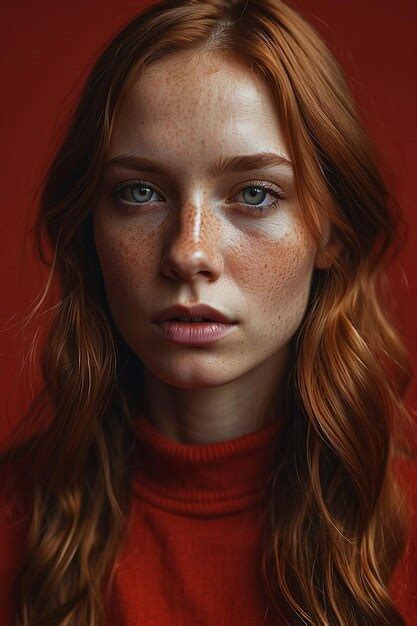 Premium Photo Portrait Of Beautiful Freckled Woman