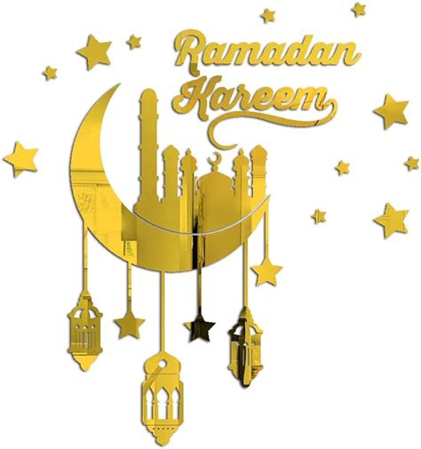 Amazon Alibbon Ramadan Kareem Stickers Gold Moon Castle Lantern