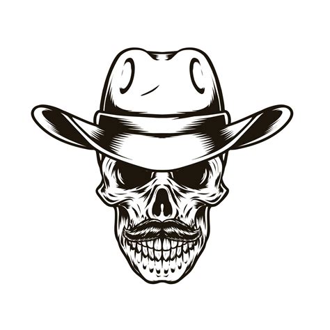 cowboy hat and skull illustration 14998175 Vector Art at Vecteezy