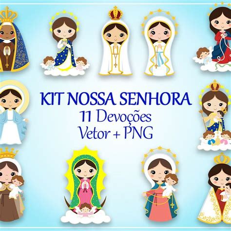 Kit Santinhos Nossa Senhora Vetor E Png Elo7 Produtos Especiais En