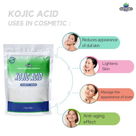 Myoc Kojic Acid Powder Cosmetic Grade Raw Material Bulk Quantity