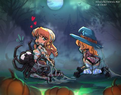 Emma And Sharon Sticky Halloween By Stickyscribbles Hentai Foundry