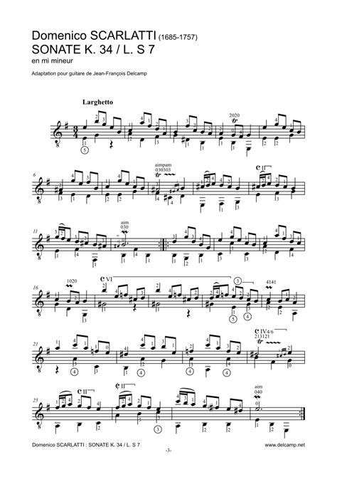 Scarlatti Domenico For Guitar Free Classical Guitar Sheet Music