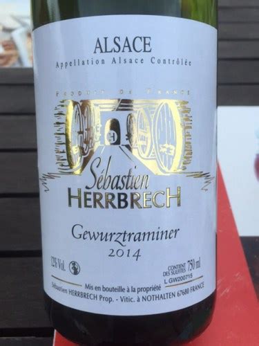 Sebastien Herrbrech Gewurztraminer Vivino Australia