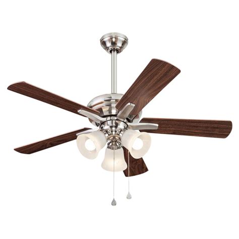 Harbor Breeze Lansing 42 In Brushed Nickel Ceiling Fan With Light Kit Shelly Lighting