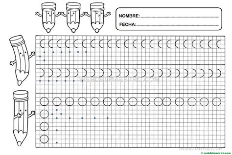Grafomotricidad Trazos En Cuadricula Ficha Nº 2 Web Del Maestro