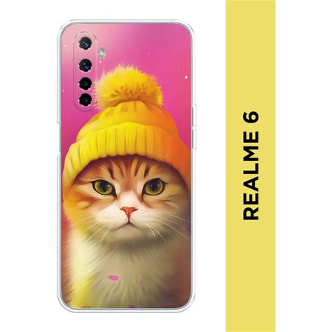 Силиконовый чехол на Realme 6 / Реалми 6 "Котик в шапочке" - купить с ...