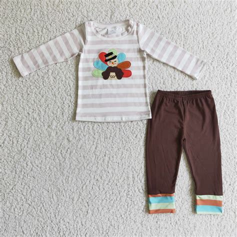 boy embroidery turkey outfit – aierwhoesalekidsclothes