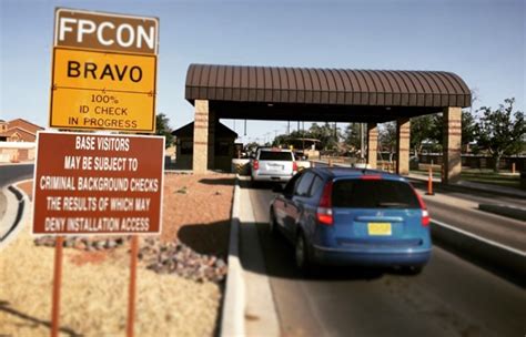 Fpcon Bravo Sign At The Front Gate Of Holloman Afb Nm