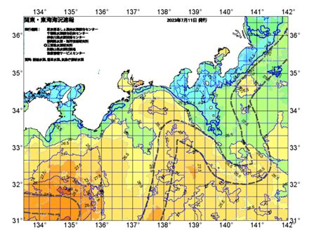 広域版海の天気図2023年7月11日 東京都島しょ農林水産総合センター