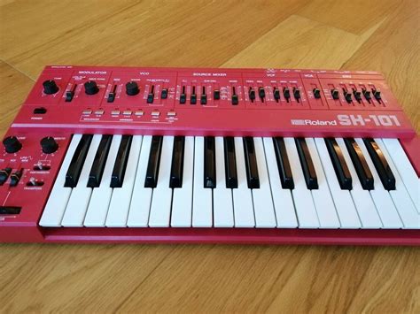 Matrixsynth Red Roland Sh 101 Keyboard Synthesizer