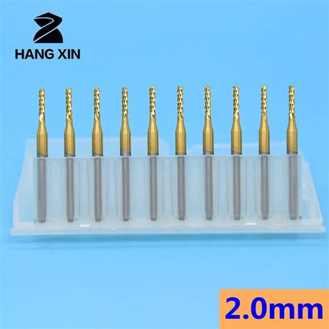 Durable 2 0mm 2 4mm Titanium Coated Carbide Milling Cutter 10pcs