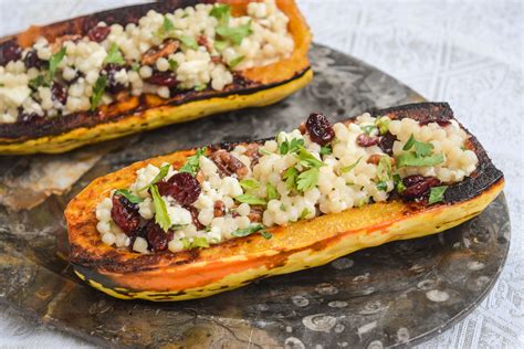 Stuffed Delicata Squash Vegetarian Vegan Option — Making Foods Fit