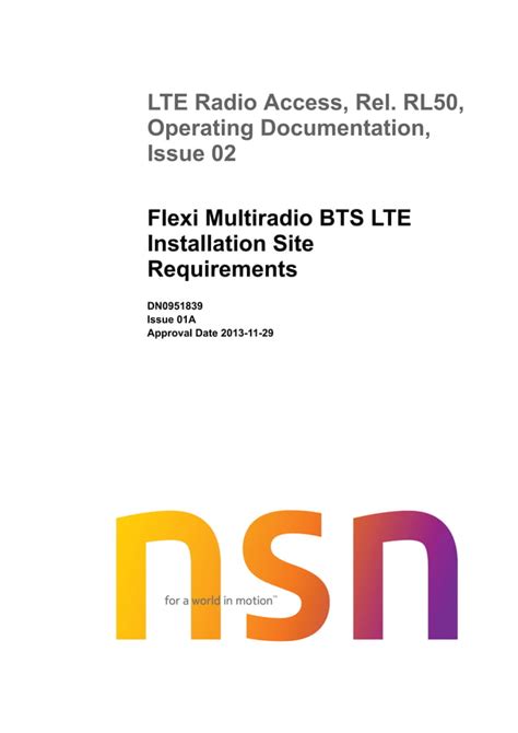 Flexi Multiradio Bts Lte Installation Site Requirements PDF