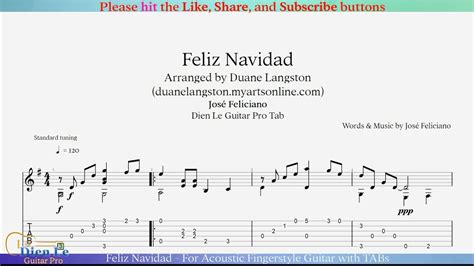 Feliz Navidad For Acoustic Fingerstyle Guitar With TABs YouTube