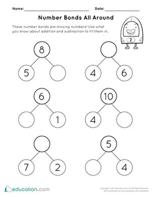 Number Bonds All Around Interactive Worksheet Education