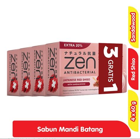 ZEN Sabun Mandi Batang Japanese Red Shiso With Sandalwood Anti Bakteri