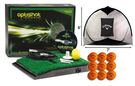 Optishot Home Simulator Bundle Callaway Golf Net And 18 Free Hx Practice Balls Golf Simulator