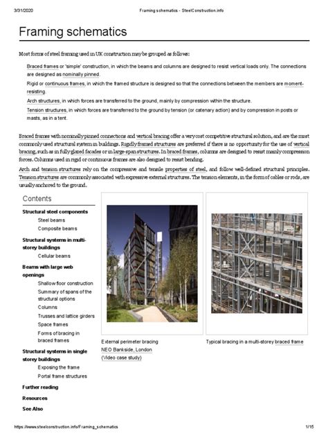 Framing Schematics - SteelConstruction - Info | PDF | Truss | Framing (Construction)