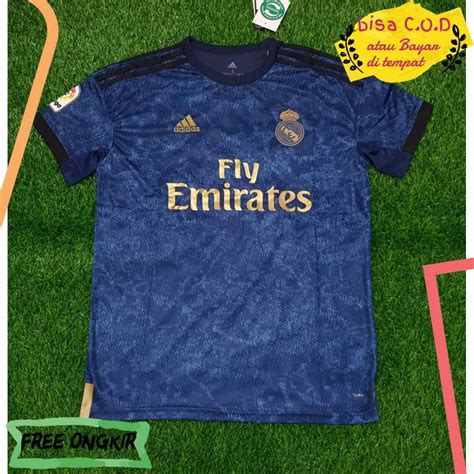 Jual Cod Baju Pria Jersey Bola Real Madrid Away Grade