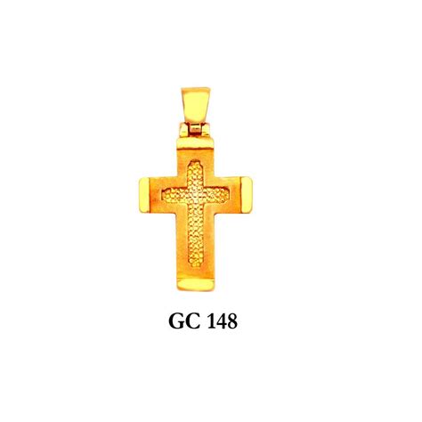 14k Solid Gold Fascinating Cross Pendant Traditional And Classic Style