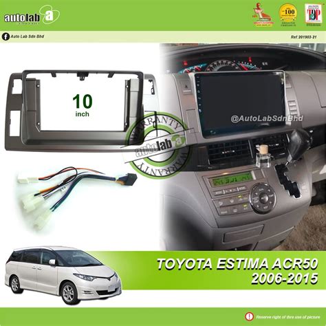 Android Player Casing 10 Toyota Estima ACR50 2006 2015 Silver With