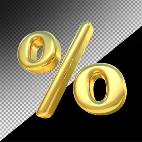 Premium Psd Percent Gold Luxury 3d