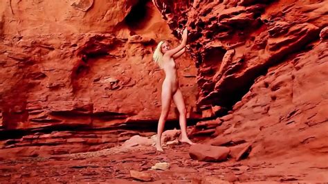 Blonde Striptease In The Mountains