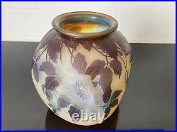 Emile Gall Vase Boule Art Nouveau En Verre Multicouche D Gag L