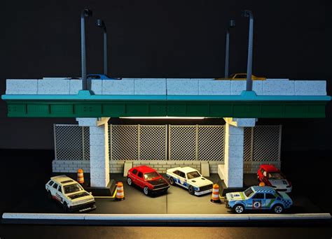 Diorama Hot Wheels Encontro De Tunados No Viaduto Para Miniaturas Metart Studio