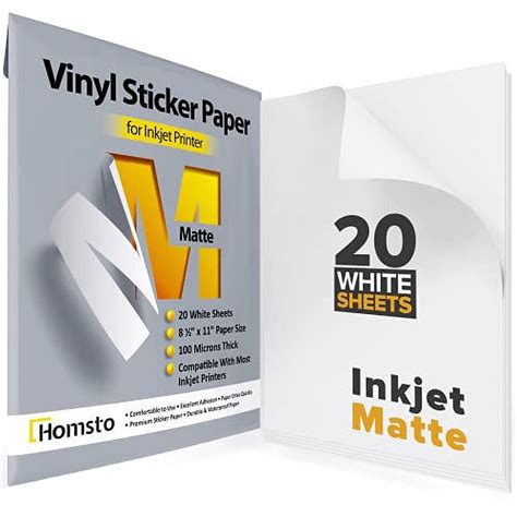 Joyeza Premium Printable Vinyl Sticker Paper For Inkjet Printer