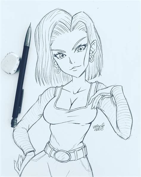 Learn How To Draw Android 18 From Dragon Ball Z (Dragon, 51% OFF