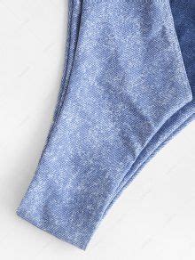 ZAFUL Denim Color String Tanga Bikini Swimwear In LIGHT BLUE ZAFUL