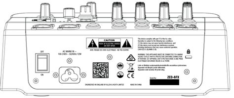 Allen Heath Zed Fx Compact Analog Mixer User Guide