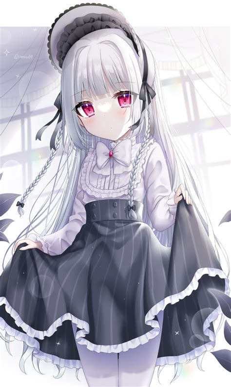 Safebooru 1girl Backlighting Black Skirt Bonner Bow Braid Closed Mouth Commentary Request