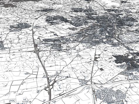 Mapa de la ciudad de Münster Alemania 50x50km Modelo 3D 149 max