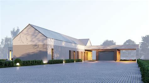 Projekt domu | Nowoczesny dom parterowy nowoczesna stodoła | uA400
