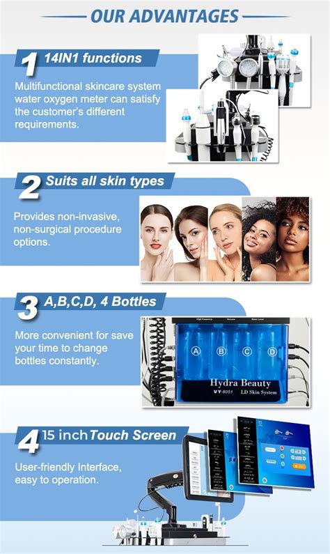 Professional 14 In 1 Aqua Peeling Machine Hydra Oxygen Facial Diamond ...